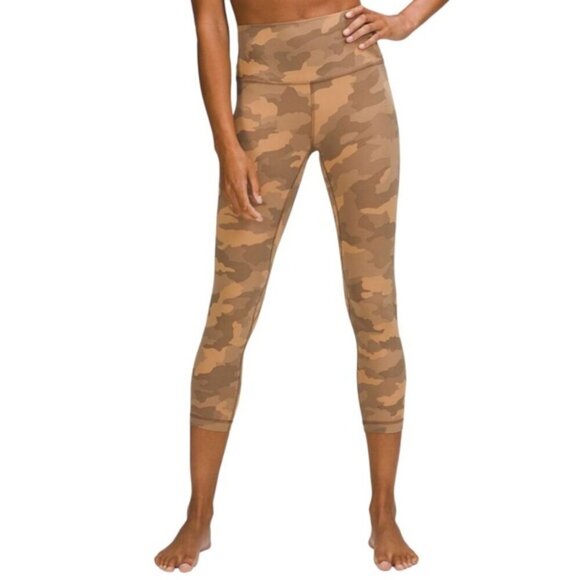 Lululemon Align High-Rise Crop 23"Heritage 365 Camo Beige Multi size 14 - Picture 4 of 9